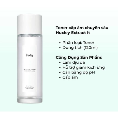 Nước Hoa Hồng Toner Huxley 120ml - Cấp Ẩm Sâu Chiết Xuất Xương Rồng Da Mịn Căng Bóng 388845