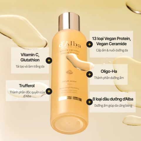 Nước Hoa Hồng Toner Serum d'Alba White Truffle 180ml - Dưỡng Ẩm, Chống Lão Hóa, Se Khít Lỗ Chân Lông Cho Da Nhạy Cảm