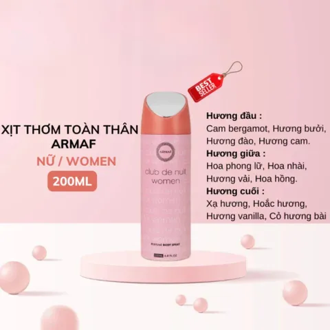 Xịt Thơm Toàn Thân Mùi Nước Hoa Armaf Club de Nuit 200ml – Hương Sang Trọng, Lưu Hương Lâu 388885