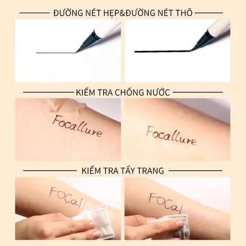 Bút Kẻ Mắt Focallure Waterproof Long Lasting – Lâu Trôi, Không Lem, Dễ Kẻ 388889