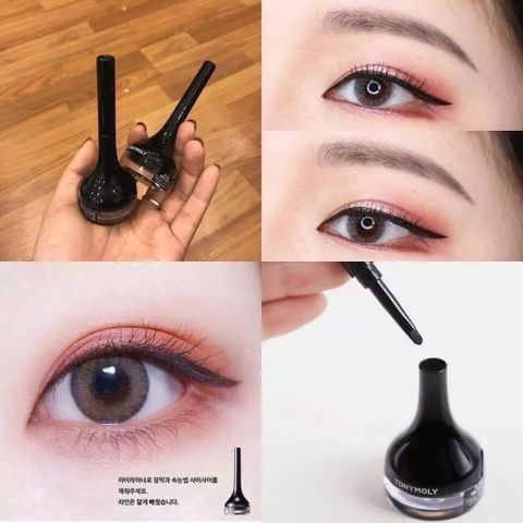 Gel Kẻ Mắt Chống Trôi TonyMoly Backstage Eyeliner – Dễ Kẻ, Lâu Trôi, Tự Nhiên 12h, Cọ Đi Kèm, Cho Mọi Phong Cách Makeup