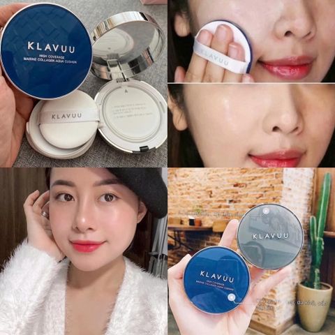 Phấn Nước Klavuu High Coverage Cushion SPF50+++ – Trang Điểm Dưỡng Da, Che Phủ Hoàn Hảo, Kiểm Soát Dầu & Chống Nắng 15g