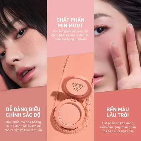 Phấn Má Hồng 3CE Face Blush - Tông Tự Nhiên, Lên Màu Chuẩn, Mịn Màng Lâu Trôi, Dùng Hàng Ngày, Dễ Tán, Phấn Trang Điểm Hàn Quốc
