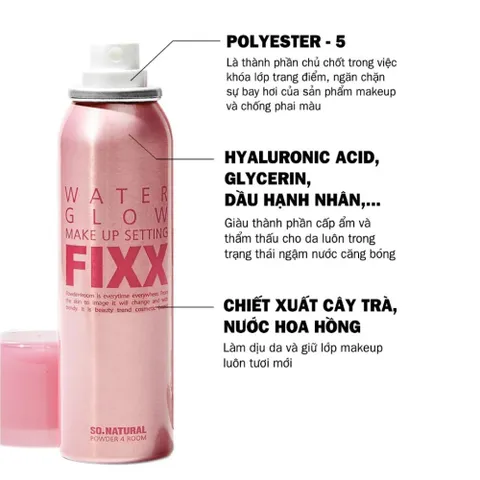 Xịt Khóa Nền So’Natural Make Up Setting Fixx - Giữ Lớp Trang Điểm Lâu Trôi, Căng Bóng Mịn Lì, Dưỡng Ẩm Tự Nhiên
