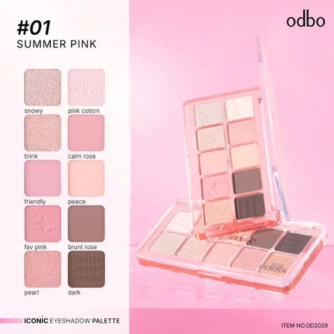 Bảng Phấn Mắt Odbo 10 Ô - Phấn Nén Dễ Phối, Lên Màu Chuẩn, Đa Dạng Tone Màu Matte và Shimmer, Thương Hiệu Thái Lan