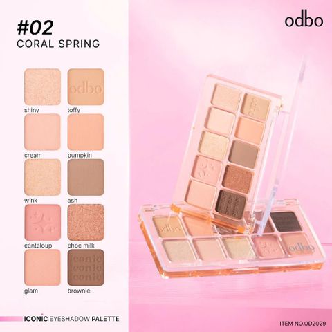 Bảng Phấn Mắt Odbo 10 Ô - Phấn Nén Dễ Phối, Lên Màu Chuẩn, Đa Dạng Tone Màu Matte và Shimmer, Thương Hiệu Thái Lan