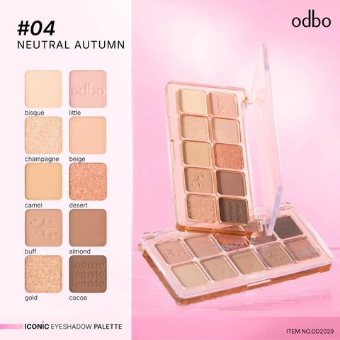 Bảng Phấn Mắt Odbo 10 Ô - Phấn Nén Dễ Phối, Lên Màu Chuẩn, Đa Dạng Tone Màu Matte và Shimmer, Thương Hiệu Thái Lan