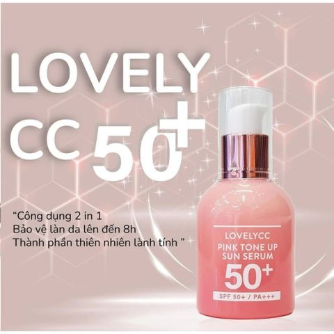 Serum Chống Nắng Lovelycc Pink Tone Up SPF 50+ PA++++ - Dưỡng Trắng, Nâng Tông, Giữ Ẩm Da, Khối Lượng 30g, Xuất Xứ Hàn Quốc