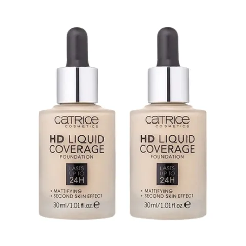 Kem Nền Catrice HD Liquid Coverage 24h SPF25 30ml - Lâu Trôi, Che Phủ Tốt, Nhẹ Nhàng Tự Nhiên, Dành Cho Mọi Loại Da