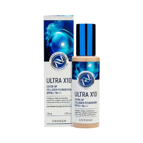 Kem Nền Collagen Enough Ultra X10 Cover Up SPF – Kiềm Dầu, Che Phủ Tốt, Lâu Trôi 100ml 388963