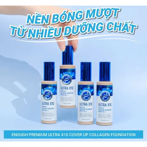 Kem Nền Collagen Enough Ultra X10 Cover Up SPF – Kiềm Dầu, Che Phủ Tốt, Lâu Trôi 100ml 388963