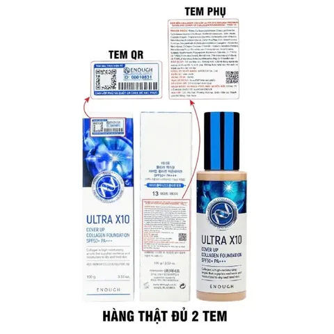 Kem Nền Collagen Enough Ultra X10 Cover Up SPF – Kiềm Dầu, Che Phủ Tốt, Lâu Trôi 100ml 388963