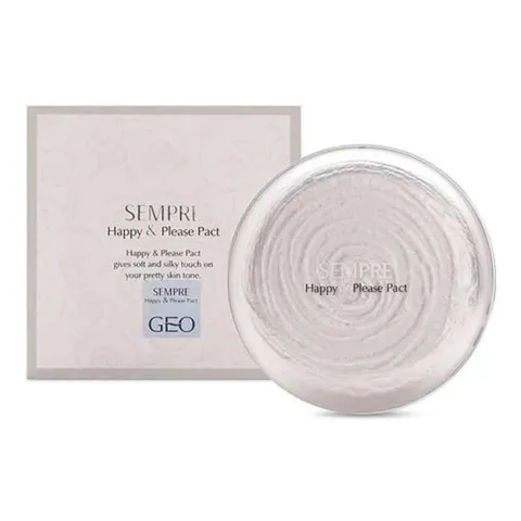 Phấn Phủ Geo Sempre Happy & Please 22g - Kiềm Dầu, Dưỡng Ẩm, Lâu Trôi - Phấn Nén Cho Mọi Loại Da