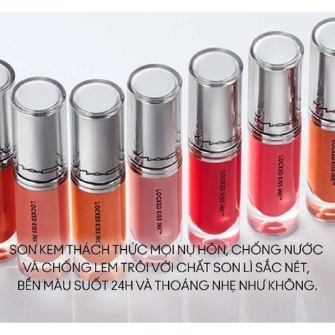 Son Kem Siêu Lì MAC Locked Kiss Ink 24H - Chất Son Mỏng Nhẹ, Lâu Trôi, Màu Lên Chuẩn, Dưỡng Ẩm Môi, 4ml