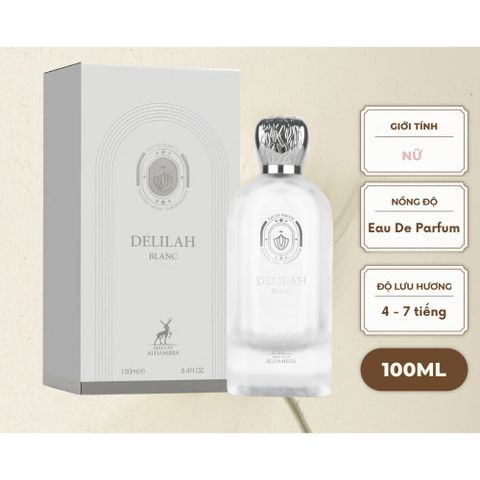 Nước Hoa Lattafa Maison Alhambra Delilah Blanc EDP 100ml - Hương Floral Musky Sang Trọng Cho Nữ - Phiên Bản Dễ Chịu Parfums de Marly Valaya