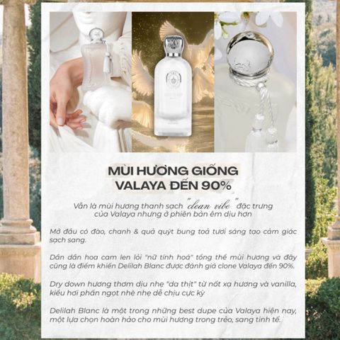 Nước Hoa Lattafa Maison Alhambra Delilah Blanc EDP 100ml - Hương Floral Musky Sang Trọng Cho Nữ - Phiên Bản Dễ Chịu Parfums de Marly Valaya