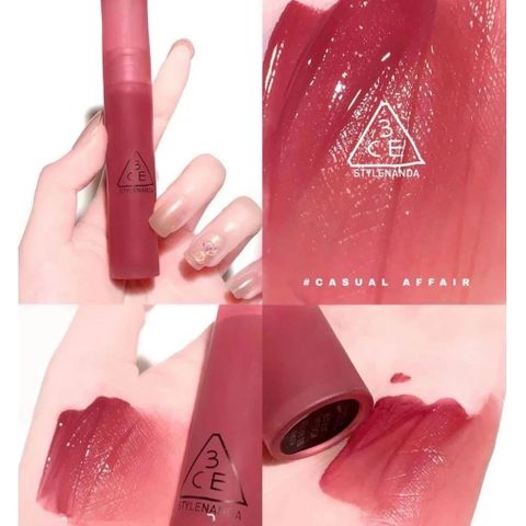 Son Kem Nhung Lì 3CE Mềm Mịn 4g - Gel Tint Mờ Tự Nhiên, Dưỡng Ẩm Môi, Hiệu Ứng Blur Che Khuyết Điểm