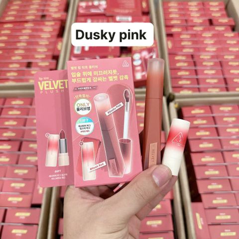 Sét son Kem Lì 3CE Velvet Lip Tint Plush Chính Hãng - Mịn Như Nhung, Lên Màu Chuẩn, Bền Đẹp Suốt Ngày, Dưỡng Ẩm Tự Nhiên