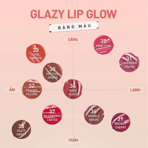 Son Bóng Dưỡng Môi 3CE Glazy Lip Glow - Tăng Cường Độ Ẩm, Bóng Mượt Tự Nhiên, Giúp Môi Căng Mọng, 5g