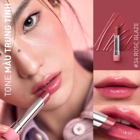 Son Bóng Dưỡng Môi 3CE Glazy Lip Glow - Tăng Cường Độ Ẩm, Bóng Mượt Tự Nhiên, Giúp Môi Căng Mọng, 5g