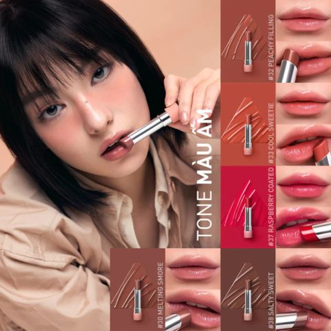 Son Bóng Dưỡng Môi 3CE Glazy Lip Glow - Tăng Cường Độ Ẩm, Bóng Mượt Tự Nhiên, Giúp Môi Căng Mọng, 5g