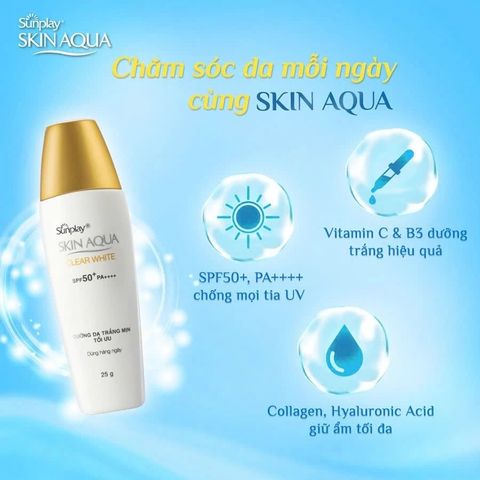 Sữa Chống Nắng Sunplay Skin Aqua Clear White SPF50+ PA++++ - Kiềm Dầu, Dưỡng Sáng, Giữ Ẩm Cho Da Dầu và Da Hỗn Hợp
