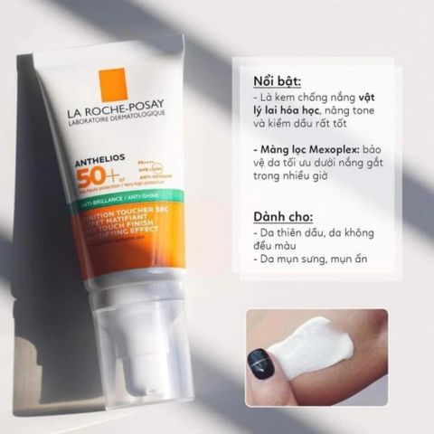 Kem Chống Nắng La Roche-Posay Anthelios Kiểm Soát Dầu SPF50+ PA++++ 50ml - Gel-Cream Dành Cho Da Dầu, Nhạy Cảm, Không Nhờn Rít