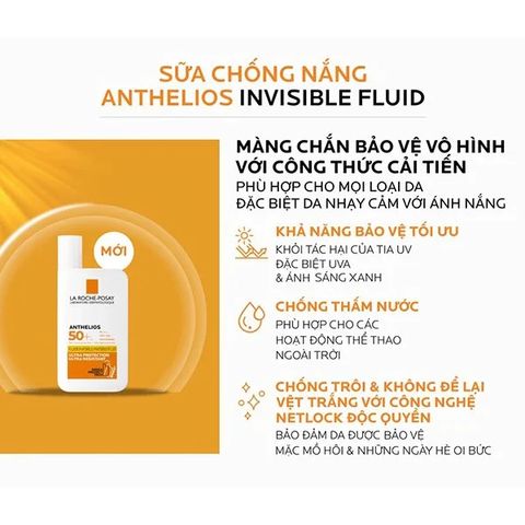 Kem Chống Nắng La Roche-Posay Anthelios Kiểm Soát Dầu SPF50+ PA++++ 50ml - Gel-Cream Dành Cho Da Dầu, Nhạy Cảm, Không Nhờn Rít