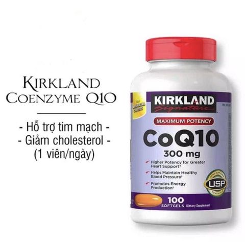 Viên uống CoQ10 300mg Kirkland 100 viên - Hỗ trợ tim mạch, tăng cường sức khỏe và năng lượng, sản phẩm cao cấp từ Mỹ