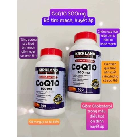Viên uống CoQ10 300mg Kirkland 100 viên - Hỗ trợ tim mạch, tăng cường sức khỏe và năng lượng, sản phẩm cao cấp từ Mỹ