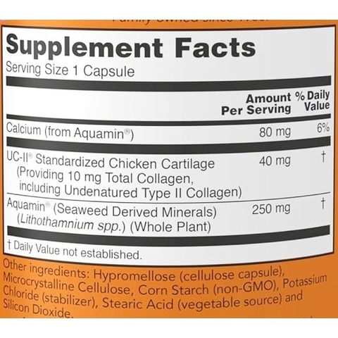 Viên uống bổ sung Collagen UC-II Now Foods hũ 60 viên / 120 viên [Hàng Mỹ] 389090