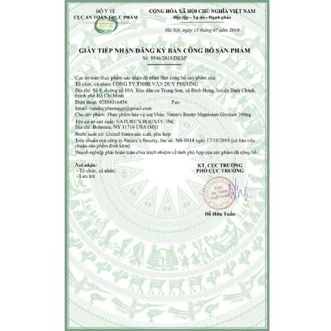 [Bap Bo Shop] Viên bổ sung Magie hàm lượng cao, dễ hấp thu Magnesium Glycinate 240mg Nature's Bounty 180 viên