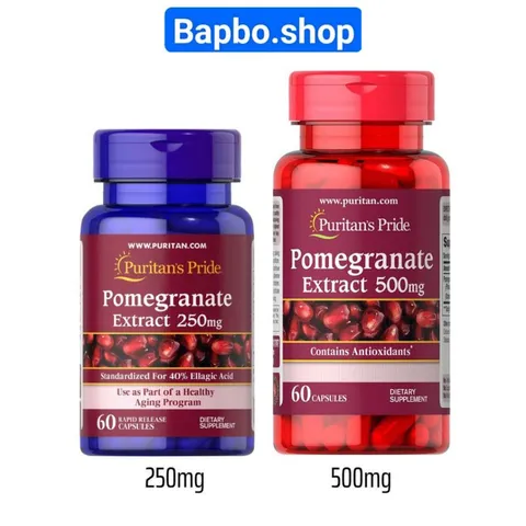 Viên uống chống nắng nội sinh, mờ nám, trắng da lựu Pomegranate Extract Puritan's pride 389111