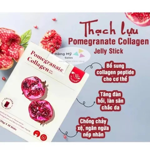 [DATE 10.2023] THẠCH LỰU POMEGRANATE COLLAGEN JELLY STICK 30 GÓI CỦA MỸ 389113