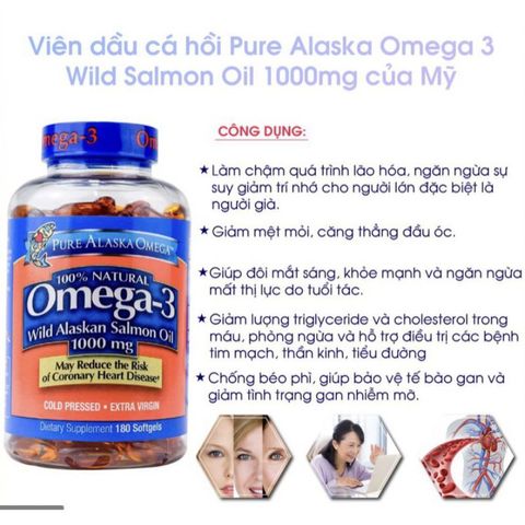 [Date 2027] Viên uống dầu cá hồi Pure Alaska Omega-3 Wild Alaskan Salmon Oil 389114
