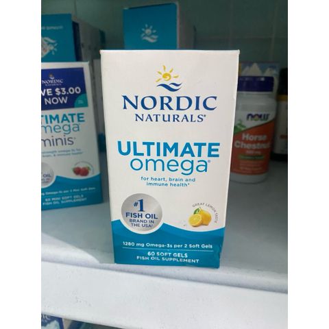 Viên Uống Dầu Cá Omega-3 Nordic Naturals Ultimate Omega 1280mg Hỗ Trợ Tim Mạch Não Bộ Mắt 389126