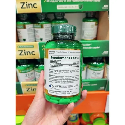 Viên uống bổ sung kẽm Nature’s Bounty Zinc 50mg 100 viên  và 400 viên 389135