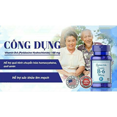 [Date 2026] Viên Uống Vitamin B6 Hỗ Trợ Tăng Cường Sức Khỏe Tim Mạch  100mg Puritan's Pride 389154