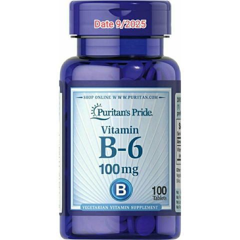[Date 2026] Viên Uống Vitamin B6 Hỗ Trợ Tăng Cường Sức Khỏe Tim Mạch  100mg Puritan's Pride 389154