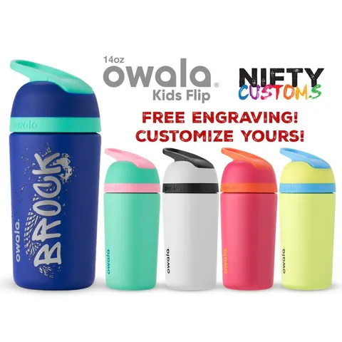 [Hàng Mỹ] Bình nước cách nhiệt bật nắp cho trẻ em Owala kids 414ml 389160