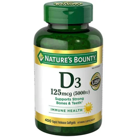 [Date 2027] Vitamin D3 125mcg (5000IU) Nature's Bounty 400v 389170