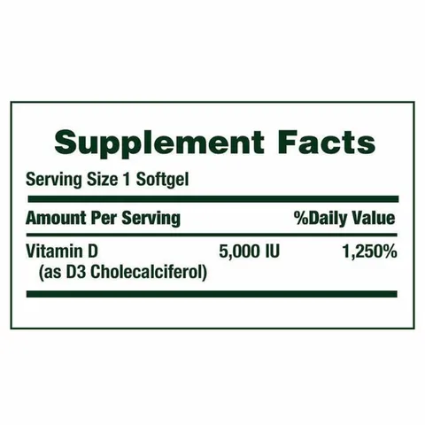 [Date 2027] Vitamin D3 125mcg (5000IU) Nature's Bounty 400v 389170