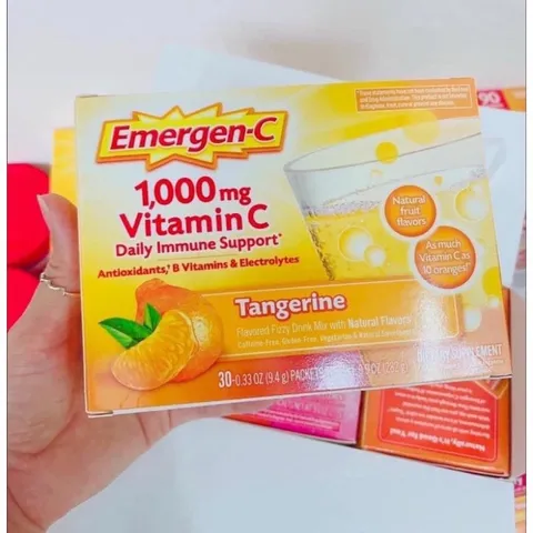 [Date 2026] Gói bột sủi VITAMIN C tăng cường sữc đề kháng Emergen-C Immune 1000mg 389175