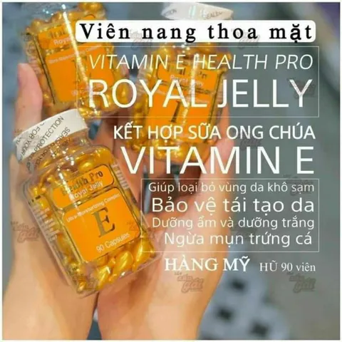Viên thoa dưỡng da mặt Health Pro chiết xuất sữa ong chúa và Vitamin E - 90 viên chống lão hóa, cấp ẩm và làm sáng da