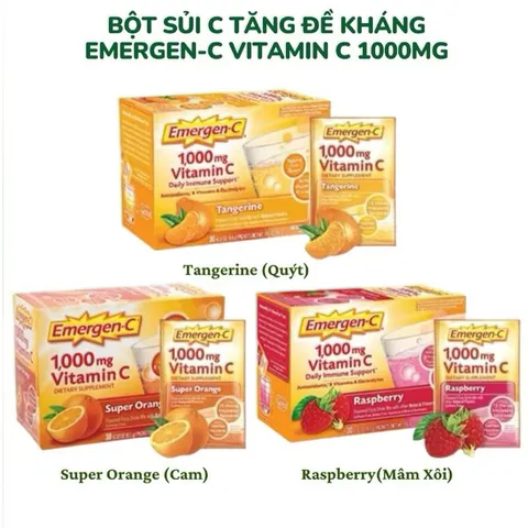 Thực phẩm bổ sung dạng sủi Emergen-C 1000mg vitamin C nhiều mùi