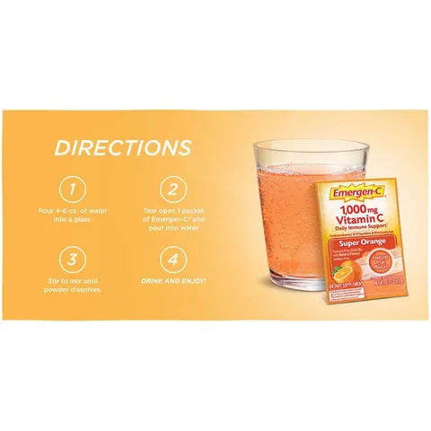 Thực phẩm bổ sung dạng sủi Emergen-C 1000mg vitamin C nhiều mùi