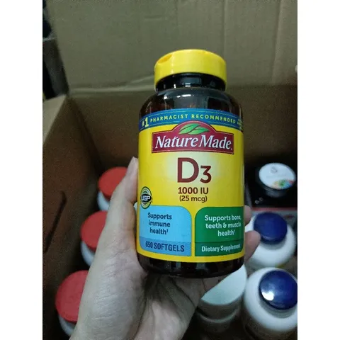 Viên uống bổ sung Vitamin D3 25mg - 125mg NATURE MADE 389211
