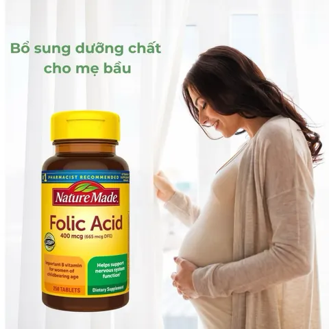 Viên uống Bổ máu Folic Acid 400mcg (665mcg DFE) 389227