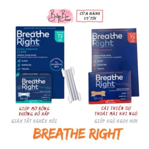 [Date 2029] Miếng dán mũi giảm nghẹt mũi, giảm ngáy (gáy) khi ngủ Breathe Right