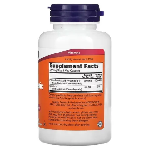 [ Date 2028] Viên uống bổ sung vitamin B5 Now Pantothenic Acid 500g